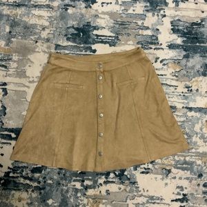 Front button soft tan skirt